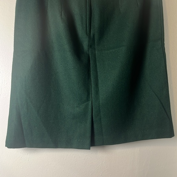 Savannah Vintage 100% Wool Lined Emerald Green Zip Pencil Skirt Sz 12 - Picture 7 of 9